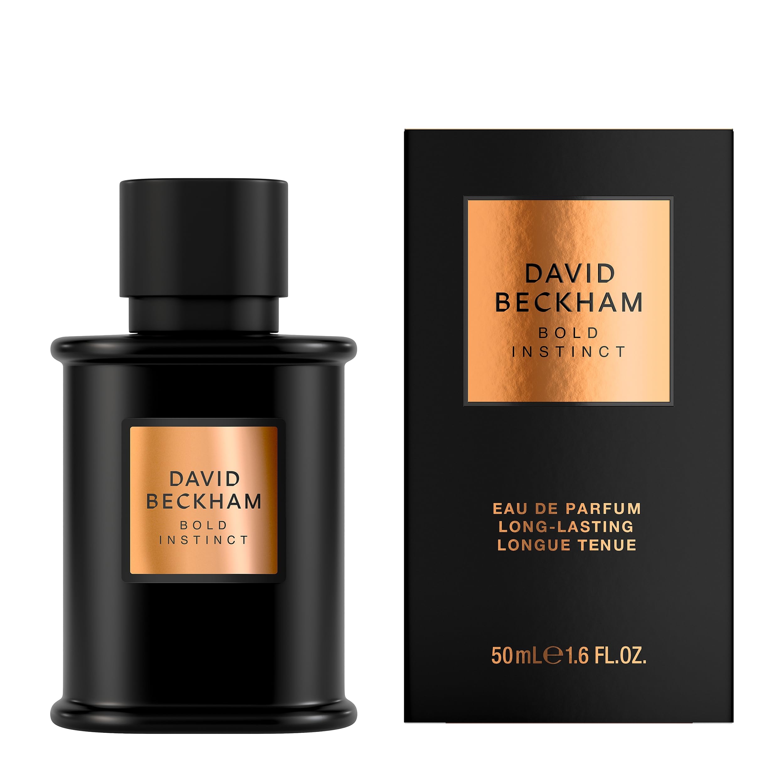 David Beckham Bold Instinct Eau de Parfum Uomo, profumo legnoso aromatico, fragranza sofisticata, straordinario flacone nero opaco 50 ml