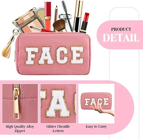 Miniatura 3 de Kajaia 4 bolsas de maquillaje de chenilla, bolsa de felpilla para el cabello, la cara y la piel, para cosméticos, para mujeres, artículos de tocador