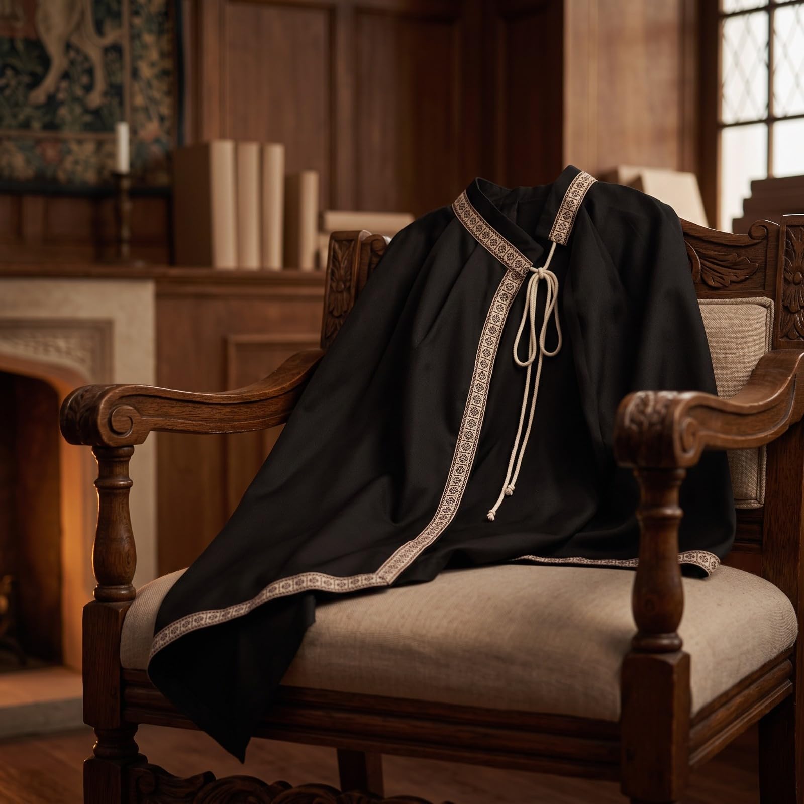 LOVIVER Asymmetrisch Umhang mit Schultriemen | Halbschult-Cape, Kleidung, für Mittelaltmarkt, Cosplay, Rollenspiel