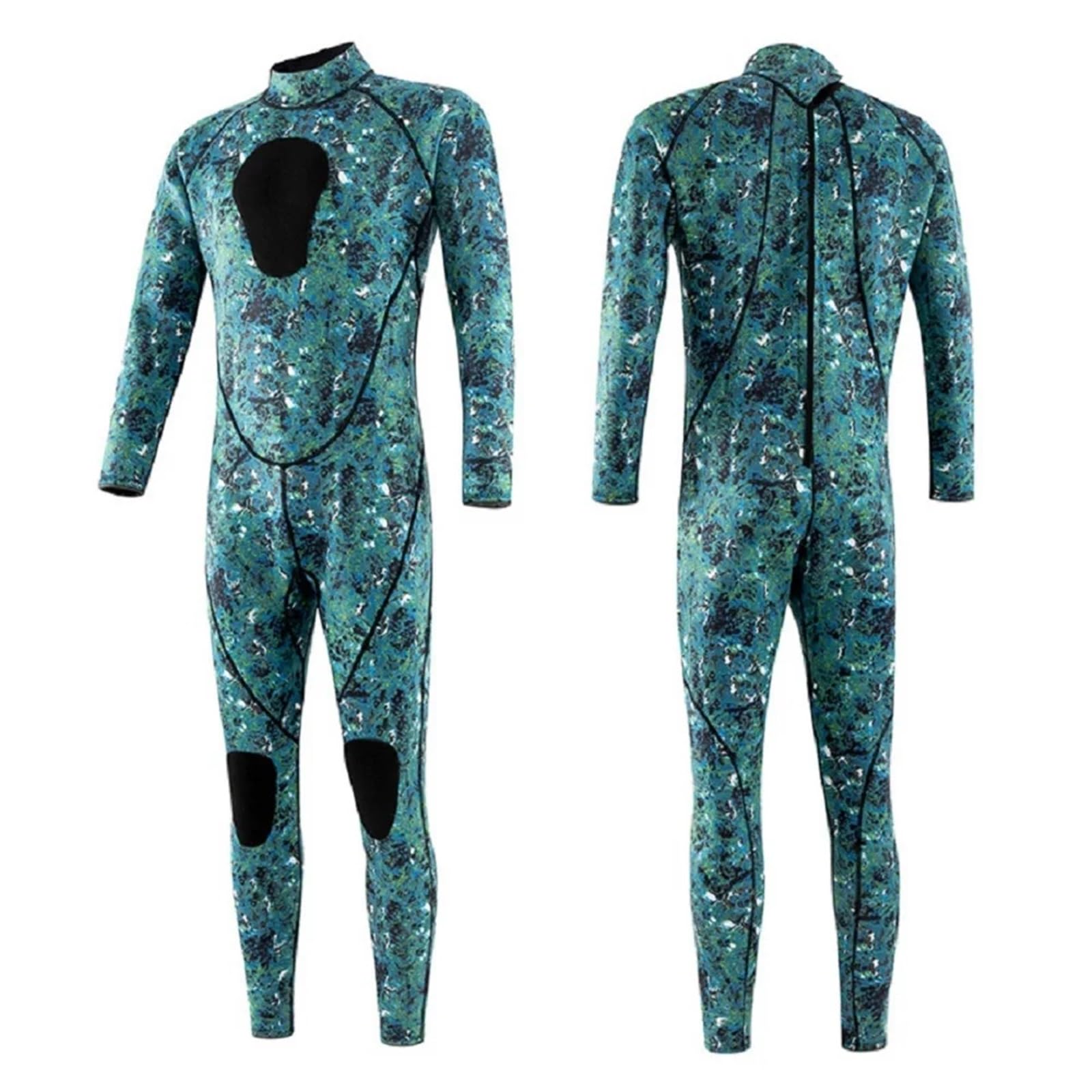 Muta Mute da Pesca Subacquea 3 mm in Neoprene Pesca Immersioni Surf Snorkeling Kayak Mimetiche Adulto Corpo Intero Termico Mantieni Caldo(Green,S)