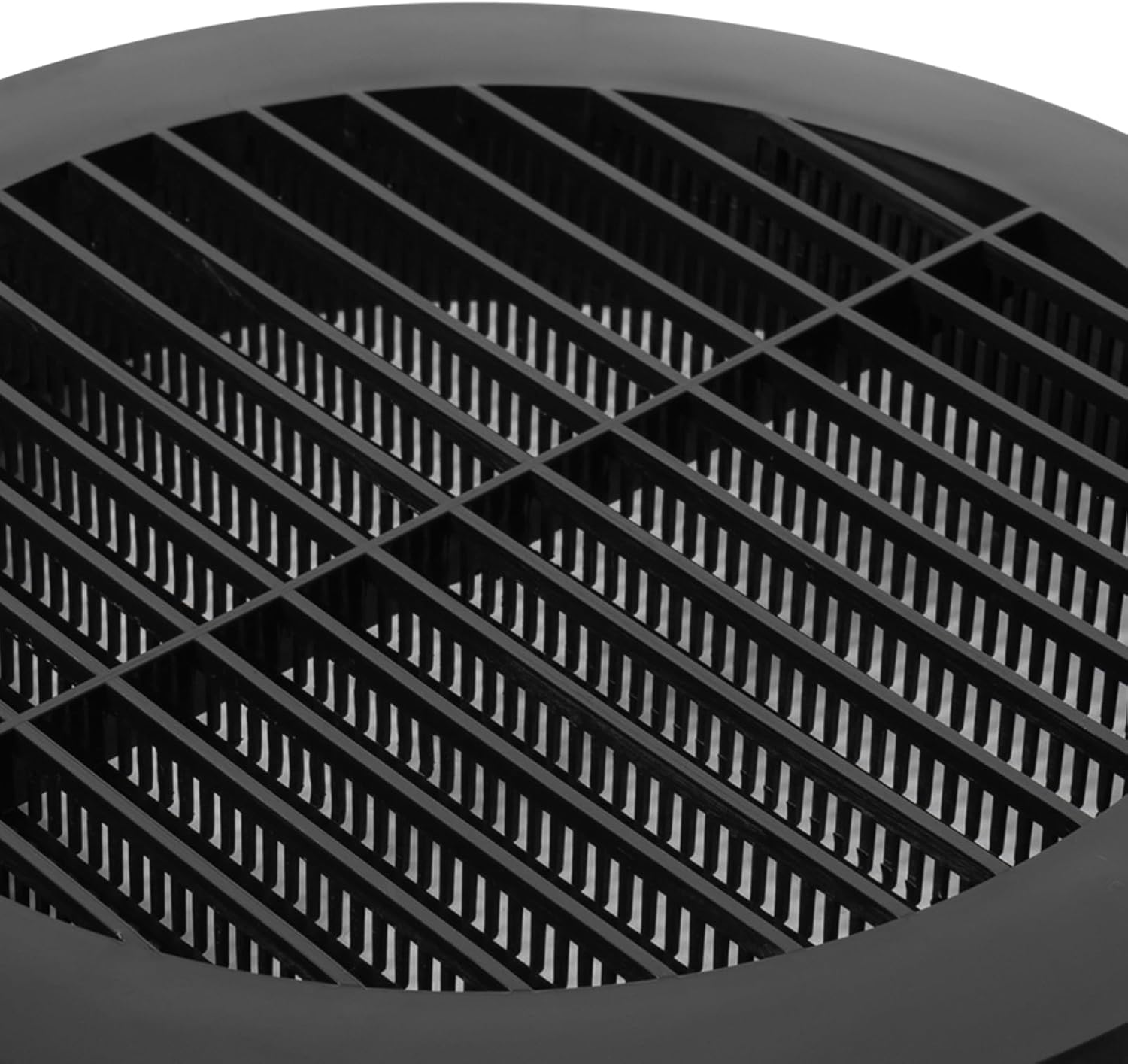 Repa Market 5-Pack 6 Inch Round Black Vent Cover/Plastic Air Vent Grille with Built-in Mesh Screen/Louvered Exhaust and Supply Air Outlet for Wall or Ceiling/HVAC Ventilation Cover for Indoor Use