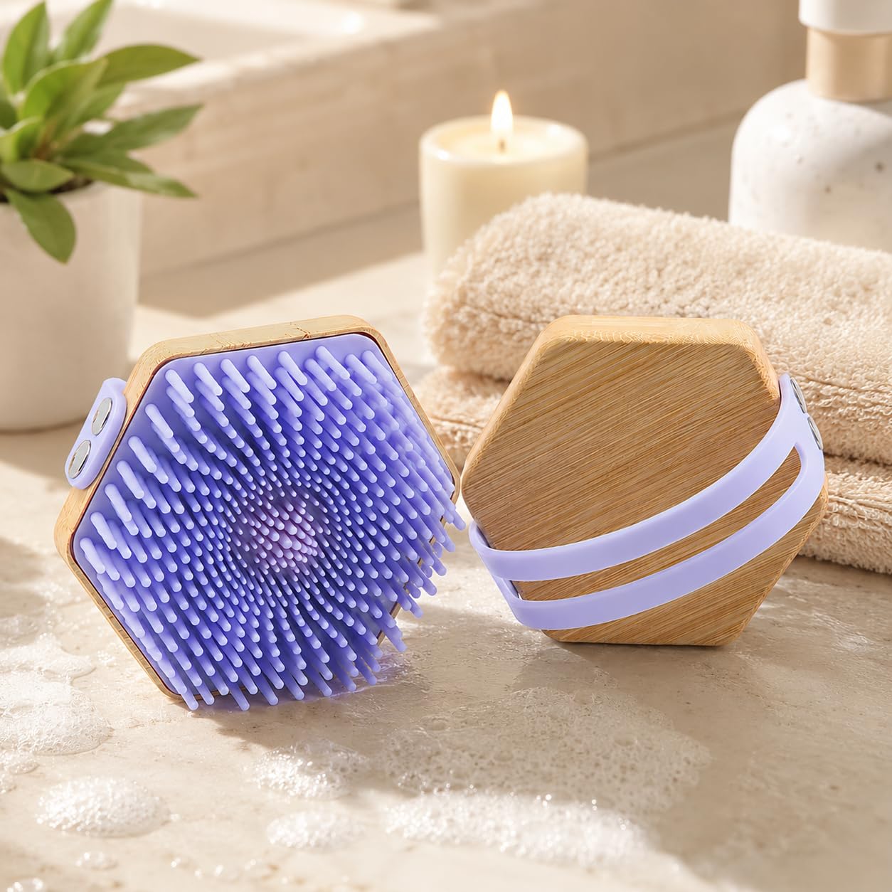 LIKE 2 STORE Silicone Body Scrub, Shower Scrubber for Nourishing Cleaning & Exfoliating Your Skin Lather Boosting Bristles with Ergonomic No-Slip Handle, Dry Body Bath Brush for Men Women Kids-image-28