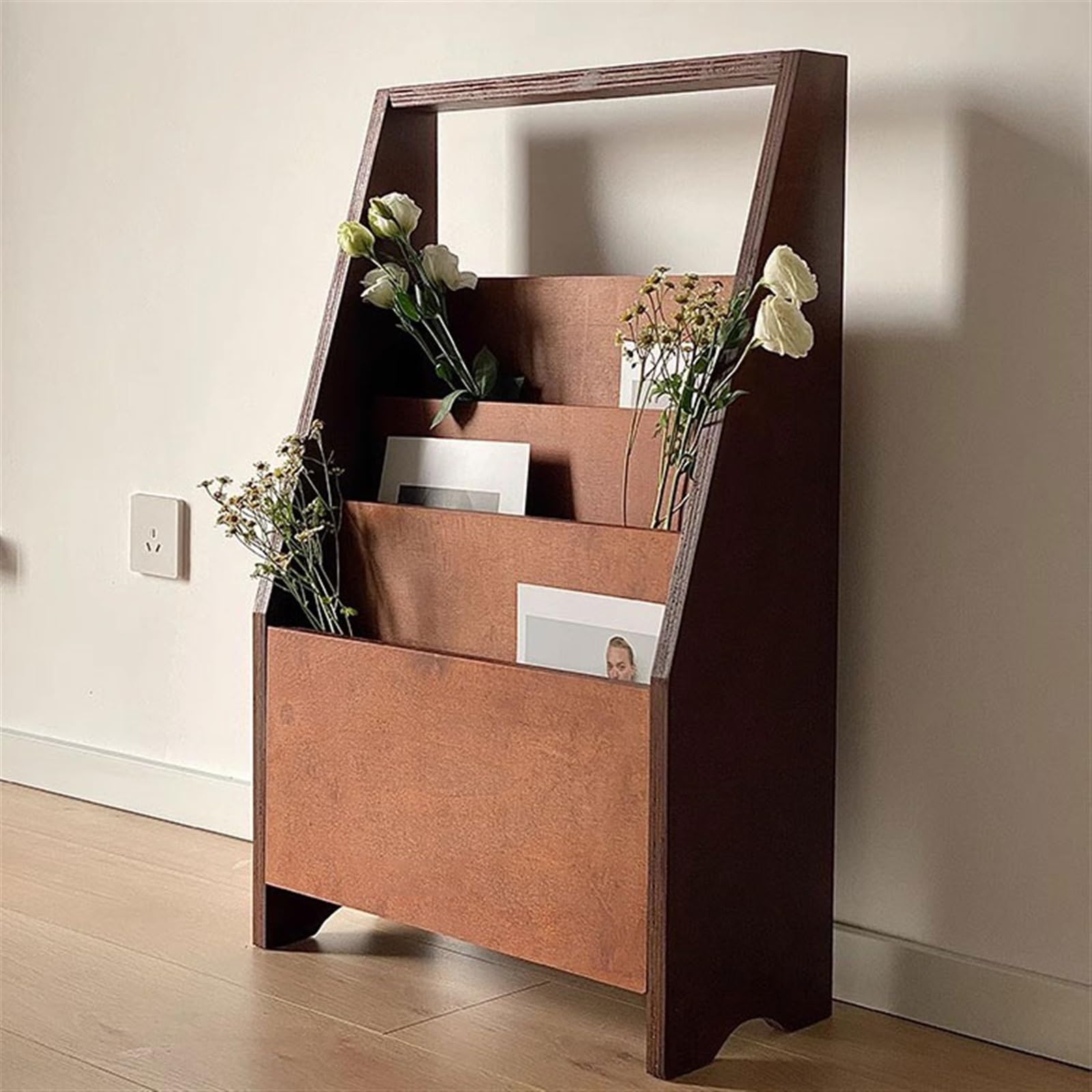 Amazon.com: ArhaR Walnut Vintage Magazine Rack, 5-Tier Tiered