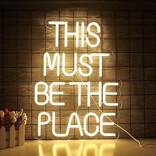 Sponsored You’re seeing this ad based on the product’s relevance to your search query.Learn more about this advertisement This Must Be The Place Neon Sign for Wall Decoration, Warm White LED Neon Light, Neon Light Lettering with USB Powered for Bedroom, Bar, Birthday Party, Gift for Girls