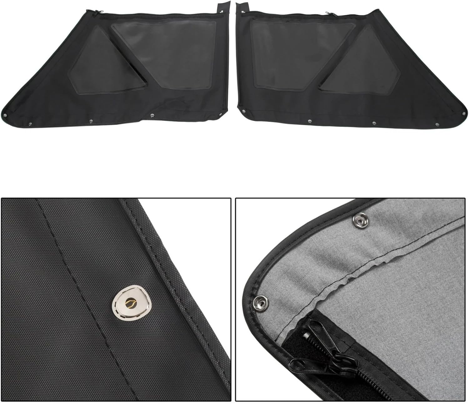 Replacement Soft Top with Removable Tinted Windows for Suzuki Samurai 1986 1987 1988 1989 1990 1991 1992 1993 1994 Black Sailcloth
