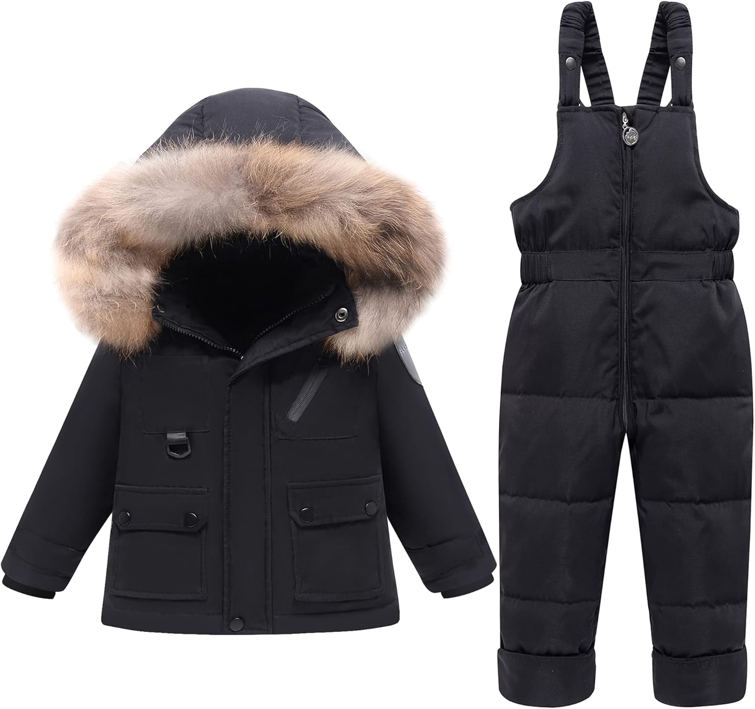 2-Piece Toddler Snow Suit, Baby Snowsuit, Infant Snowsuit Toddler Girl Boy Snowsuit, Kids Winter Coat Snow Pant 2-8T