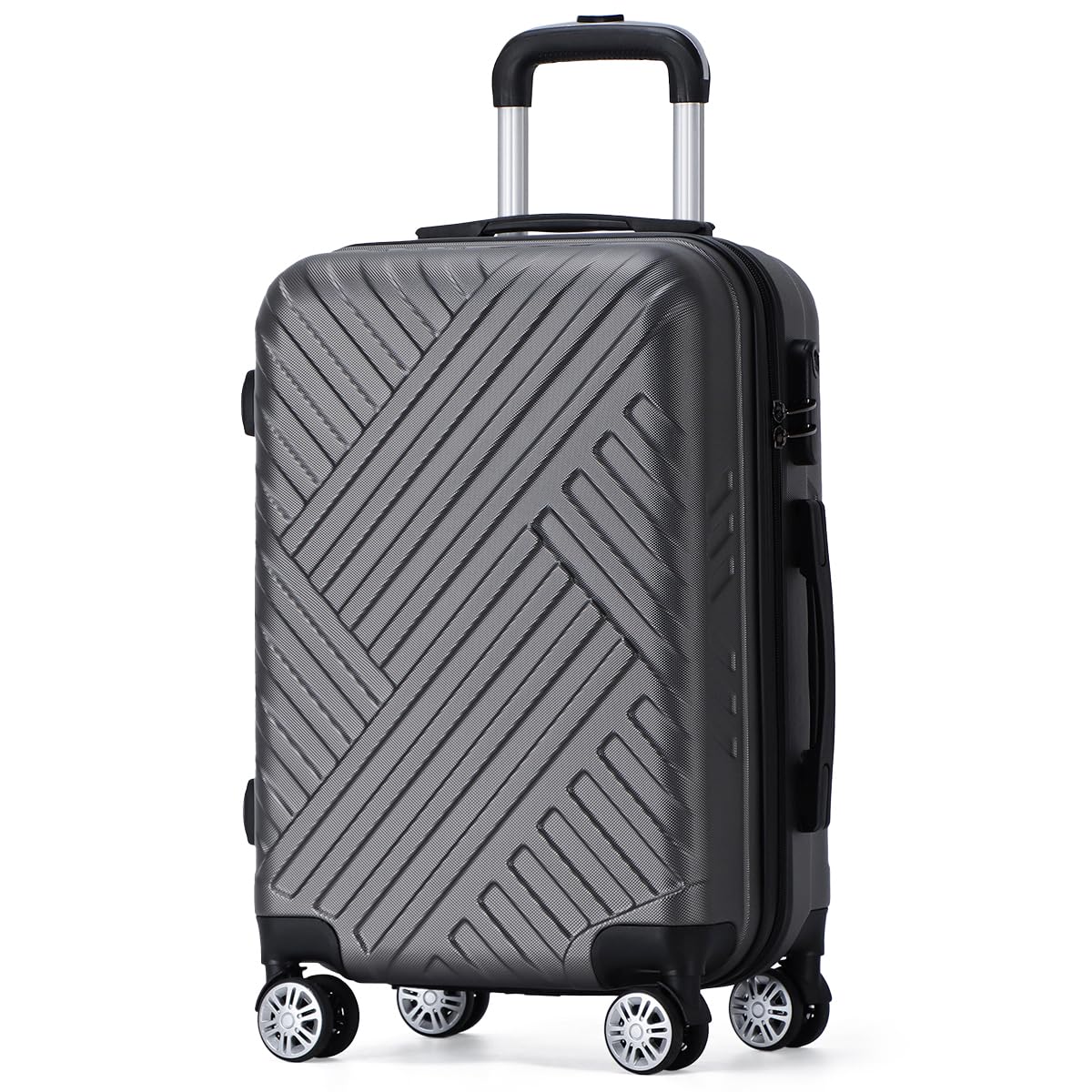 Maleta De Viaje Carry On 20" de Mano Cabina 10kg Rígida Doble Refuerzo Con * Candado Seguridad * Luggage suitcase Viaggo mondo by Amored Travel (Flamingo - Rosa claro)