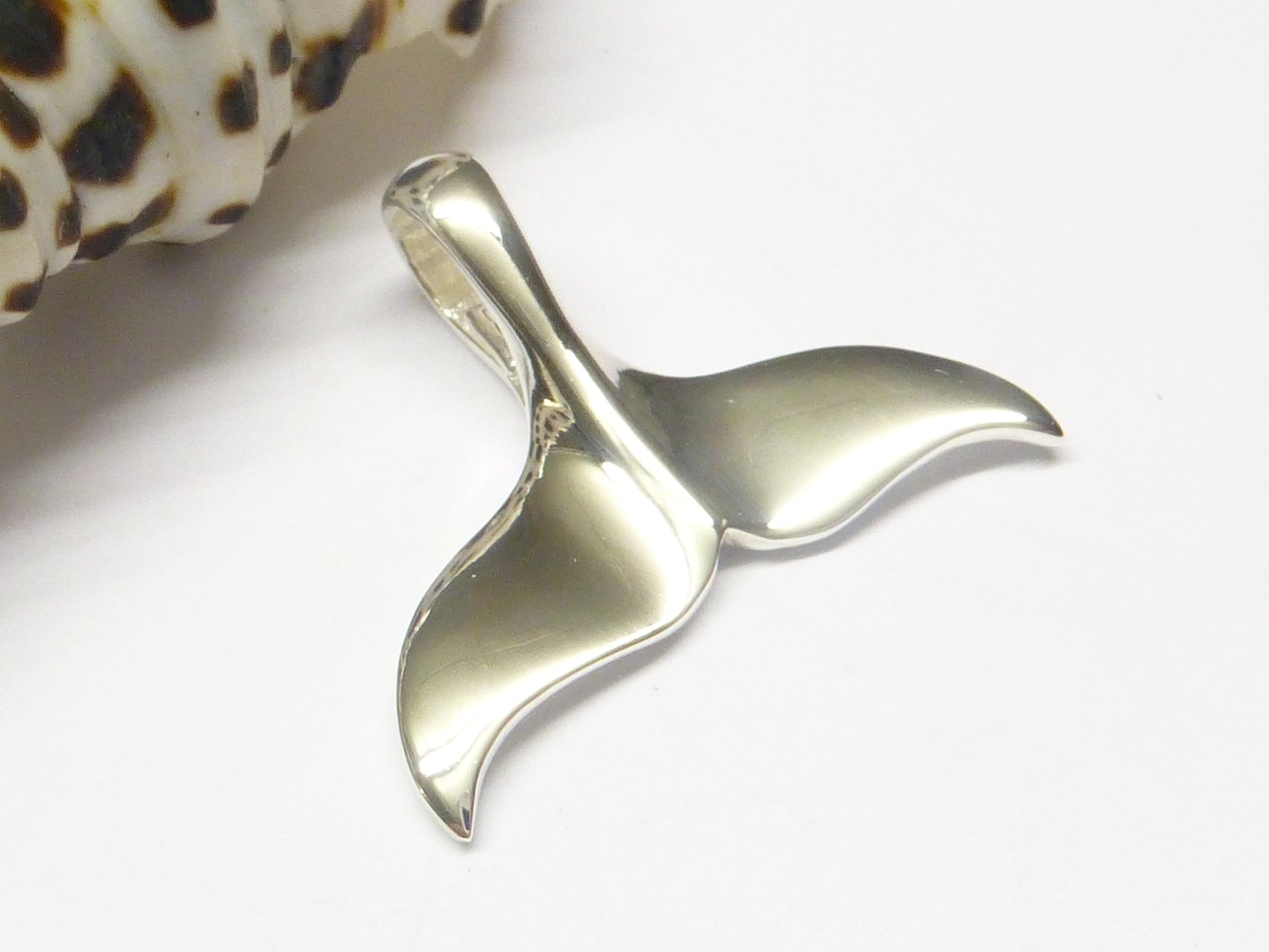 Ciondolo in argento Sterling, motivo: pinna di balena, gioielli unisex, Argento sterling
