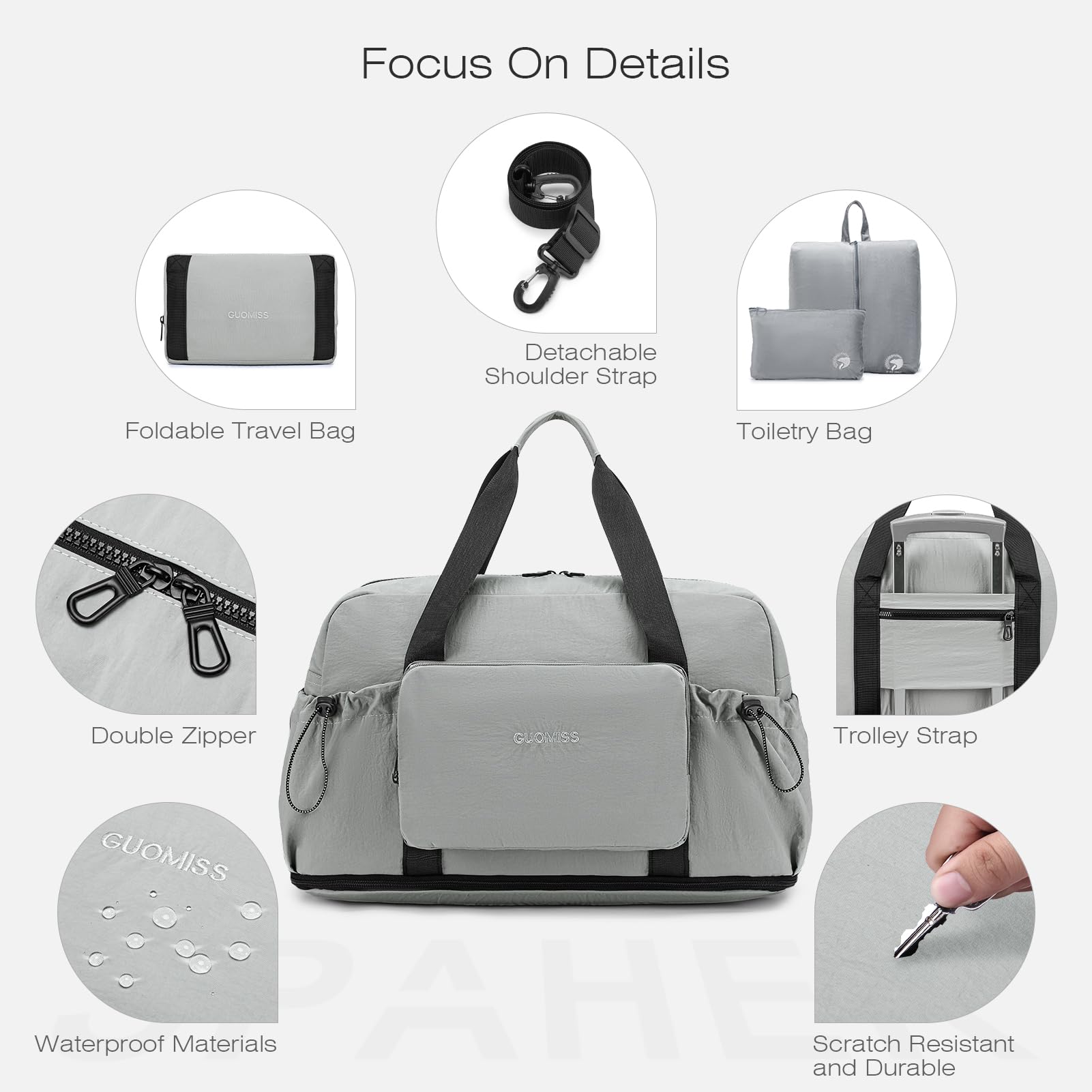 SPAHER Expandible Bolsa Viaje Cabina Avion 55x40x23 Lufthansa Wizzair Equipaje de Mano Plegable Bolsa Deporte Gimnasio Maternidad Hospital Gym Travel Cabin Bag Grande Impermeable Mujer Hombre, Negro