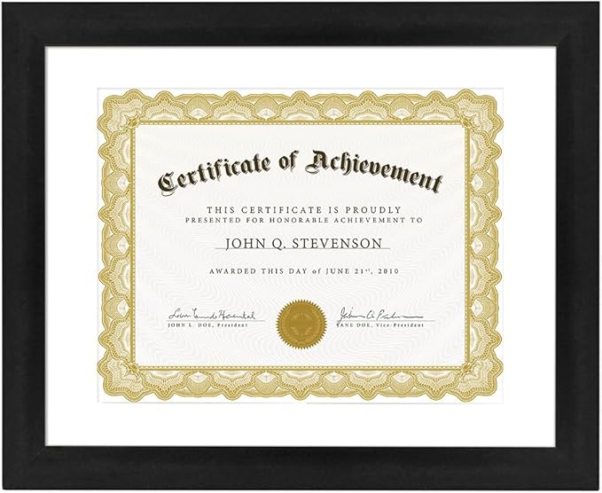 Betus [Elegance Wood Certificate Frame Letter Size for 8