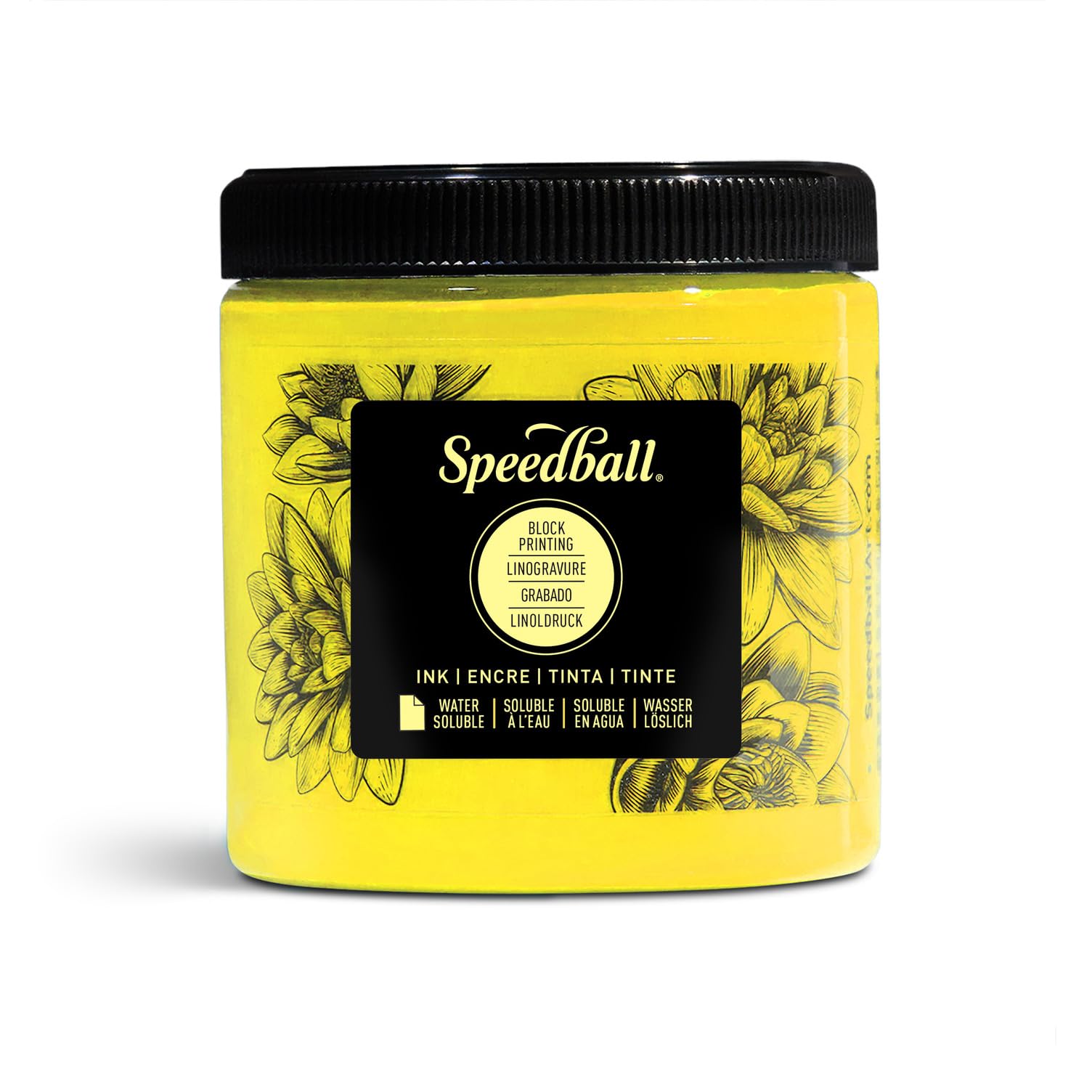 Speedball 8oz Water-Soluble Block Ink Process Yellow, for Block Printing Lino Printing, Screen Printing, for Artists Kit