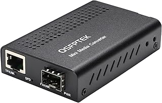 10G Media Coverter, 10 Gigabit Fiber to 10G Copper UTP Ethernet Media Converter, Mini Unmanaged 1x 100M/1G/2.5G/5G/10GBase-T RJ45 to 1x 10GBase-X SFP+ Slot 10Gigabit Ethernet Media Converter