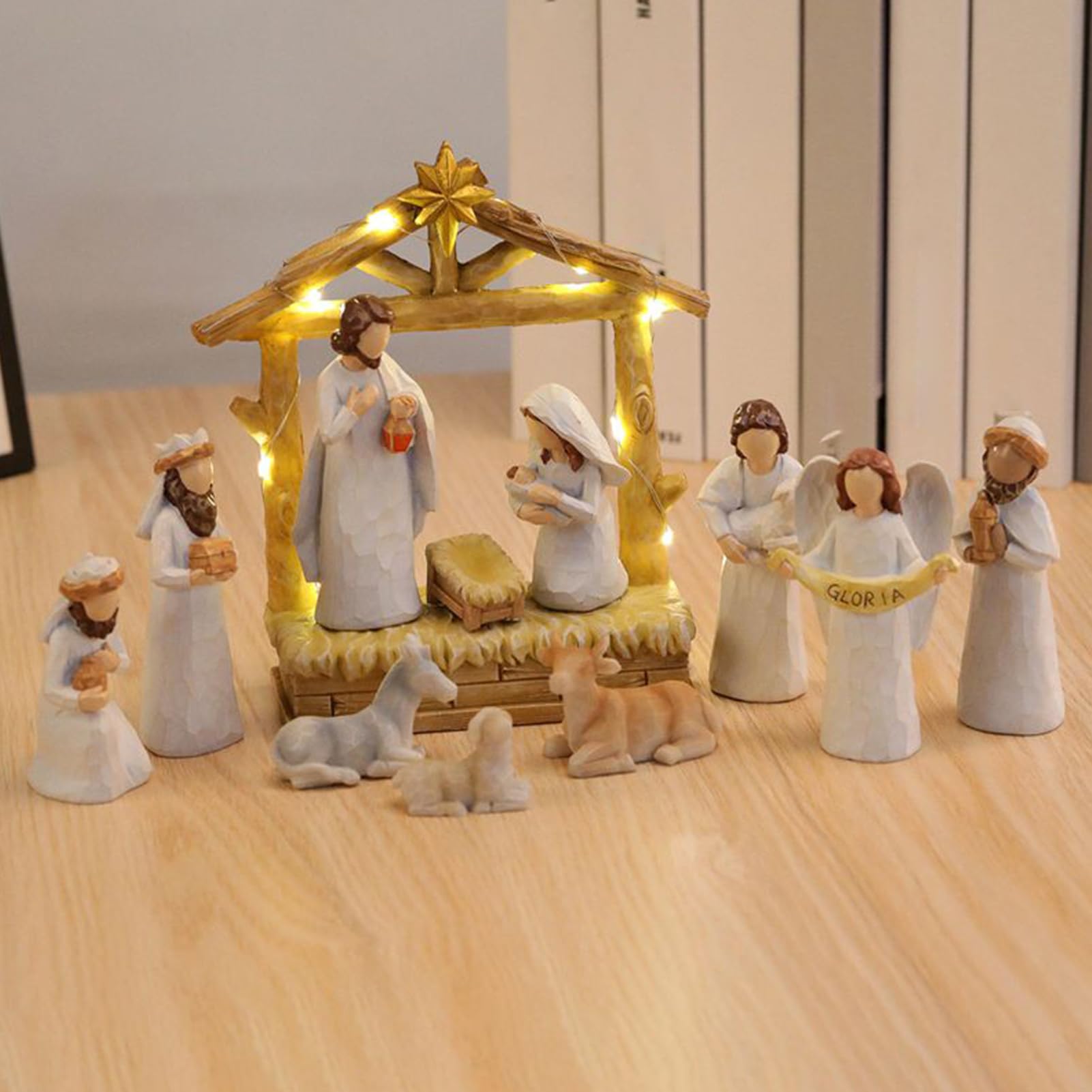 Crèche De Noël Statue De Crèche Religieuse Figurines Décoration Maison