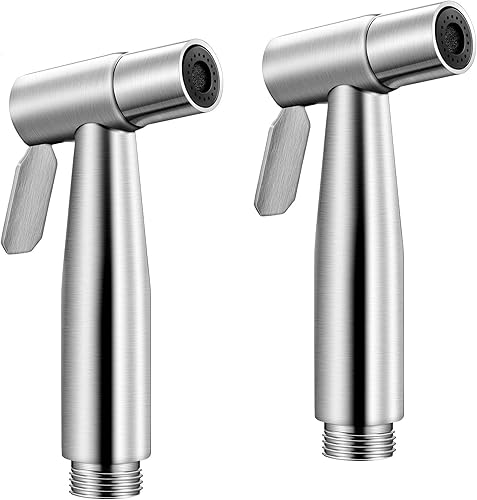 Cabezal rociador de inodoro de mano de acero inoxidable, 2 piezas, rociador de bidé para limpieza de paño, baño, pañal, cocina y inodoro