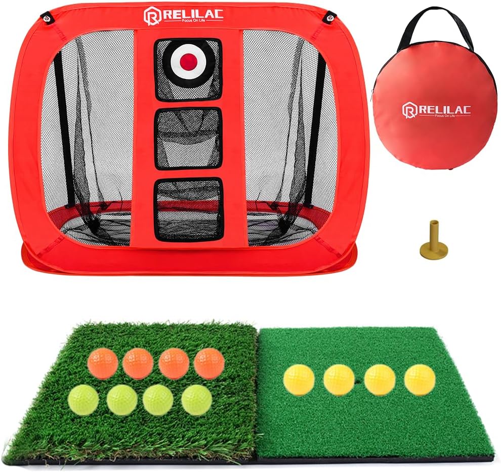 Pop Up Golf Chipping Net – Indoor/Outdoor Golfing Target Accessories for Backyard Accuracy and Swing Practice – Gifts for Men, Dad, Husband, Women, Kid, Golfers