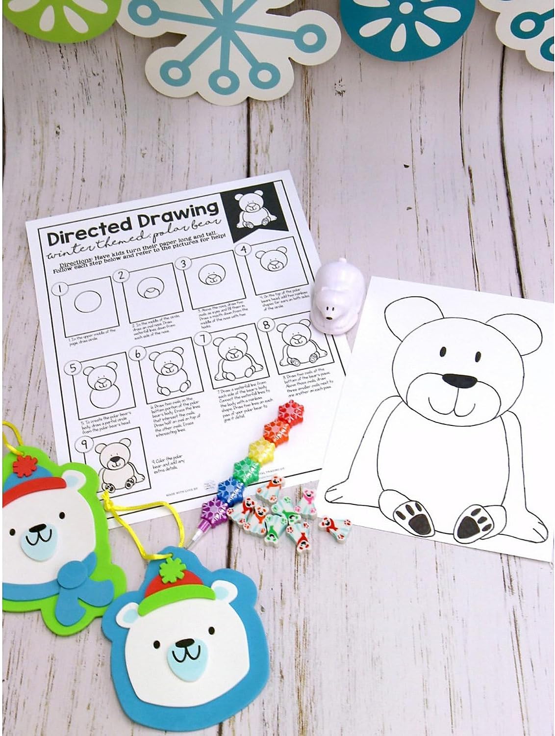 Cute Mini Polar Bear Erasers by Fun Express - Variety of Colors - Erasers - Winter - 144 Pieces