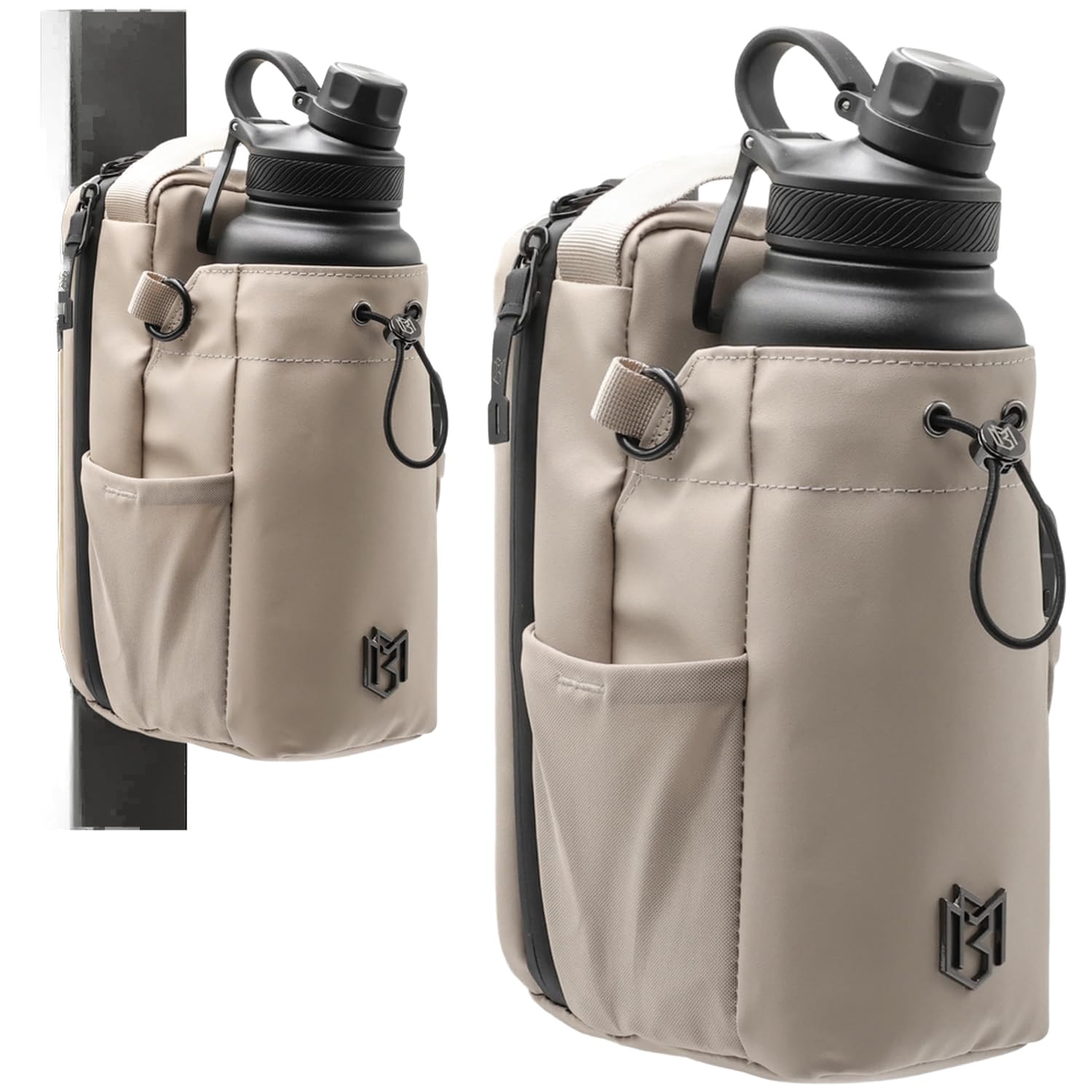 Magnetic Bottle Bag Sling Bag for Men and Women | Gym Bag for Gym, Travel, Work, and Sports | Keep Your Items off the Dirty Gym Floor With Magnetic Attachment (Cream)