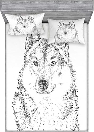 Miniatura 129 de Ambesonne Juego de sábanas bajeras y fundas de almohada, diseño retro de los videojuegos con botones de joystick vintage de los años 80 y 90, diseño