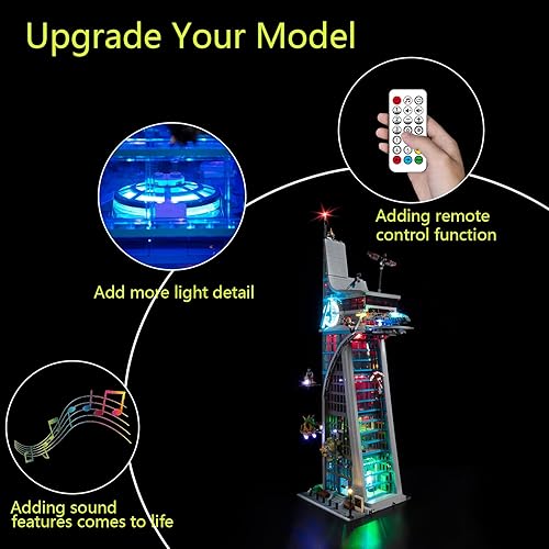 Miniatura 3 de Kyglaring Kit de iluminación LED para Lego 76269 Marvel Avenger Tower Building Set (sin modelo), juego de luces compatibles con Marvel Lego 76269 -
