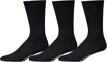 BoardroomSocks Merino Wool Mid-Calf Dress Socks for Men, Ribbed Dress Socks