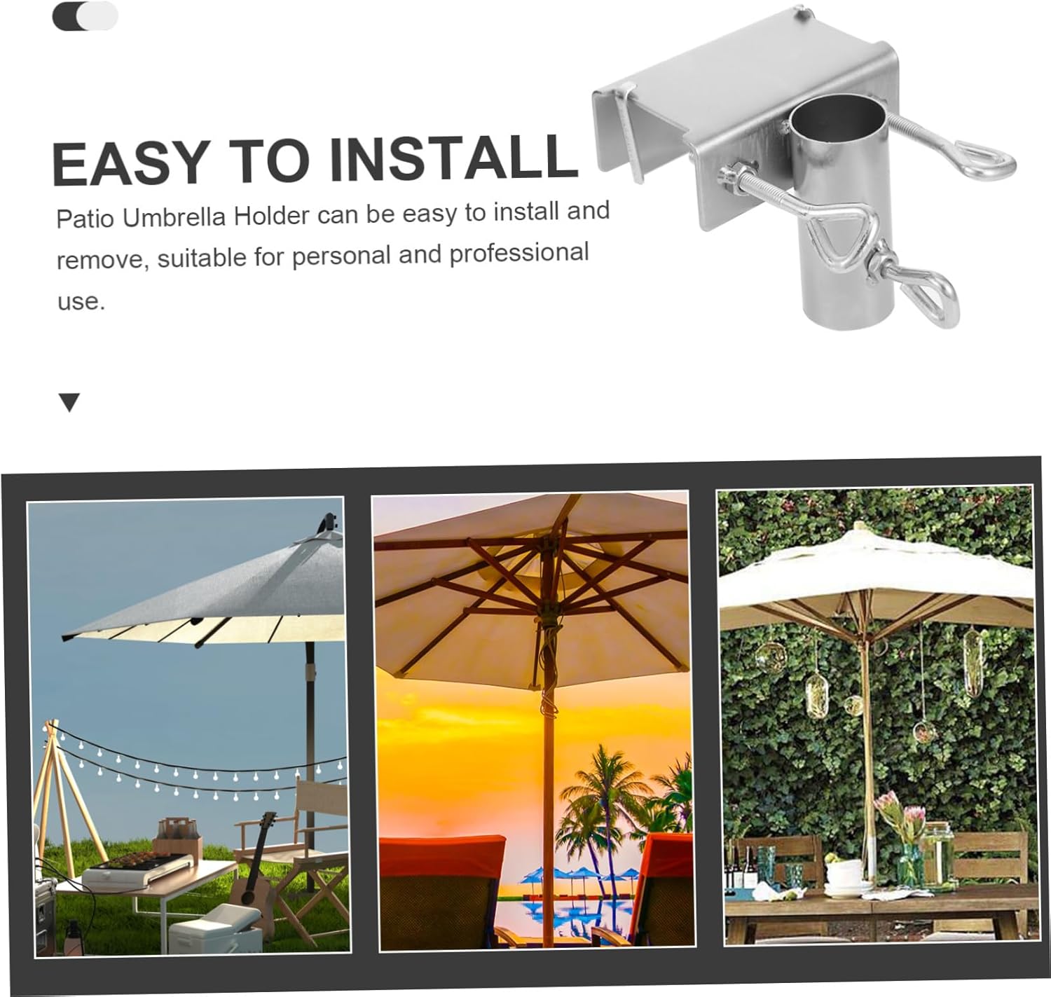 Toddmomy 2pcs Multi-Function Parasol Support Bracket Heavy Duty Umbrella Stand for Beach and Patio Easy to Install Portable Base for Sunshade and Outdoor Use
