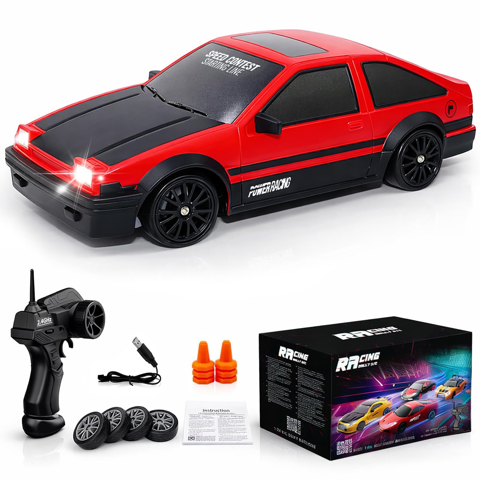 Amazon.co.jp: リモコンカー RCドリフトカー 2.4GHz 1:24スケール 4WD
