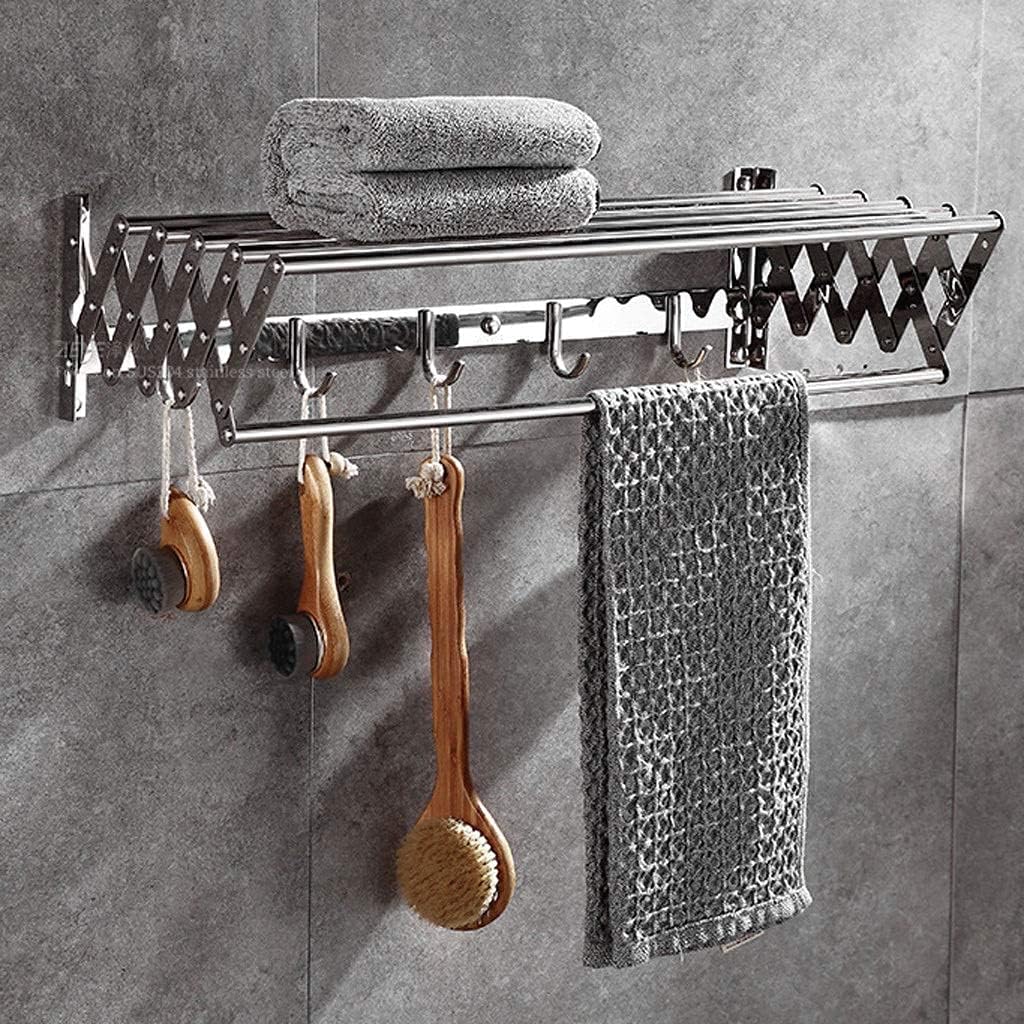 F Airer Laundry Room Wall Mounted Clothes Dryer Hanger Folding Wall Coat Racks Retractable Washing Line Clothesline with Hooks Rod The New,