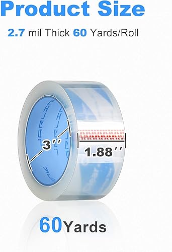 Miniatura 4 de JARLINK Pistola dispensadora de cinta de embalaje (paquete de 2) con 2 rollos de cinta con cinta de embalaje transparente (12 rollos), 2.7 mil de