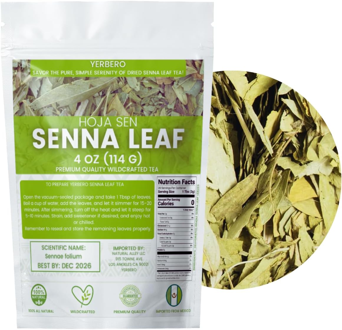 Natural Senna Leaves Hoja Sen Dried Herbal Leaves, Senna