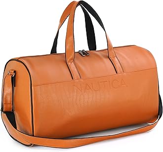 Nautica Duffle Bag for Travel|Stylish Leatherette Cabin Luggage| Compact and Comfortable for Travelling|for Weekend Trip & Gym Duffle Bag |Suitable for Men and Women, 25 L, TAN