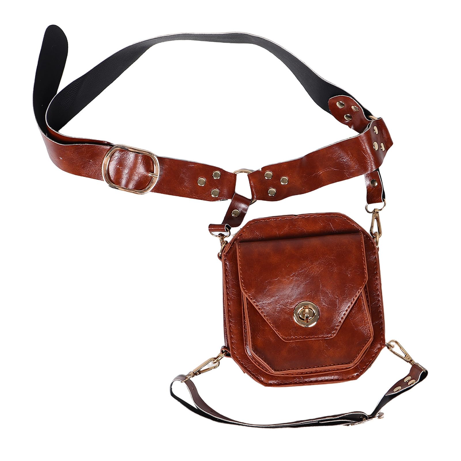 SEWACC 5 Stück Vintage Mittelalterliche Hüfttasche aus Kunstleder für Damen Wasserfest Vielseitig Einsetzbar für Festival und Cosplay Kostüm