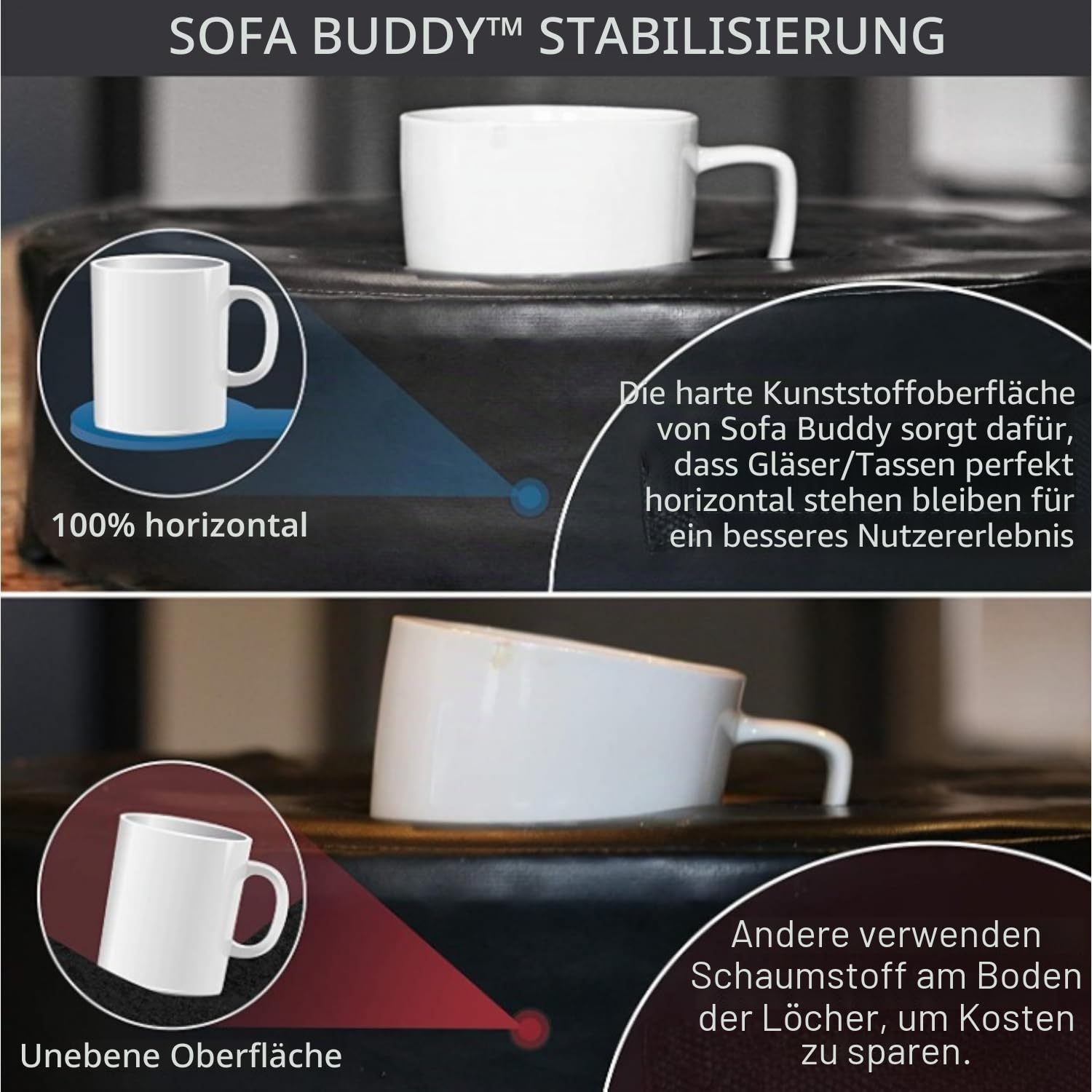 Convenient Couch Cup Holder, Couch Caddy, Sofa Cup Holder. The Perfect Couch Accessory