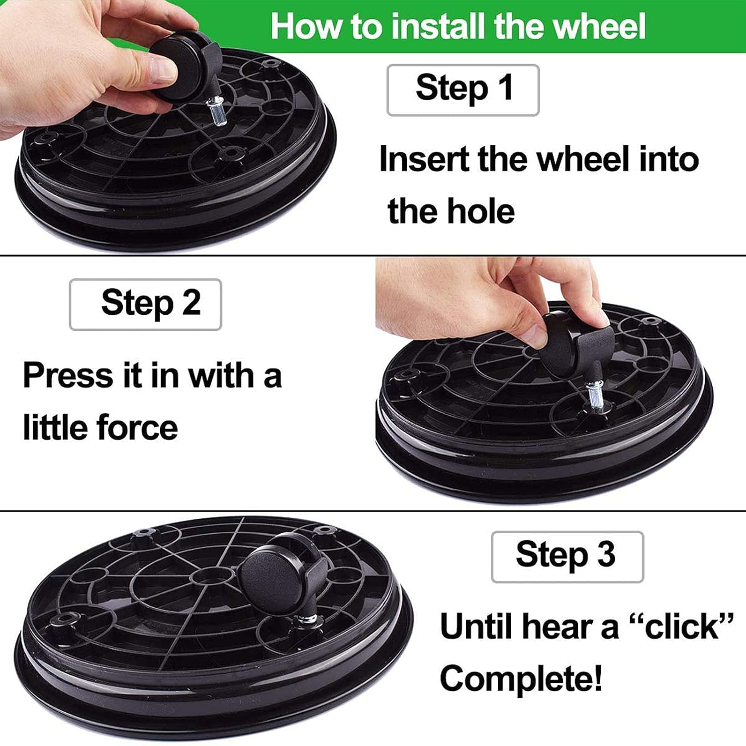 Plant Caddy with Wheels, Heavy Duty Plant Stand, Flower Pot Mover Garden Patio Planter Plant Tray/27Cm/10.6In