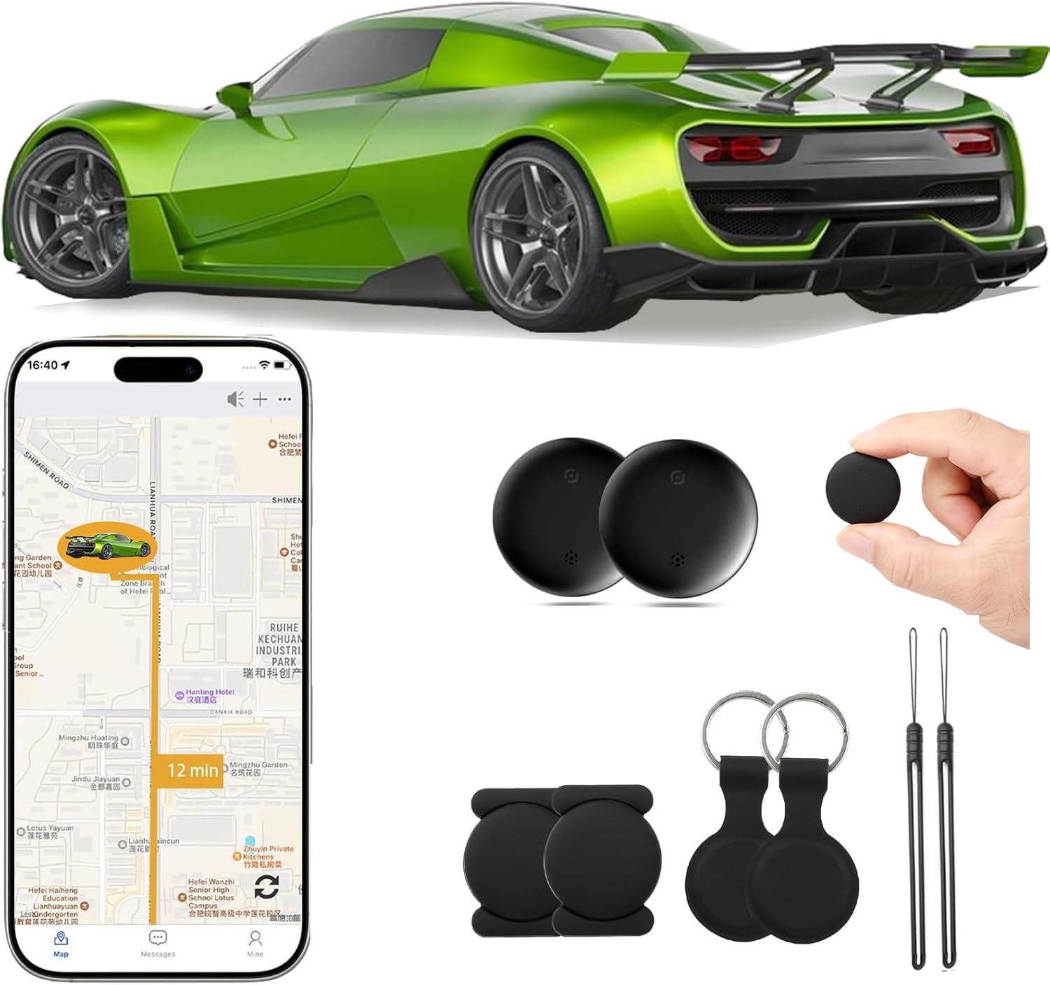 Car GPS Tracking Device for Vehicles–（Only Android） Strong Magnetic, No Monthly Fee, Waterproof, 365-Day Battery, Mini & Hidden Vehicle Tracker