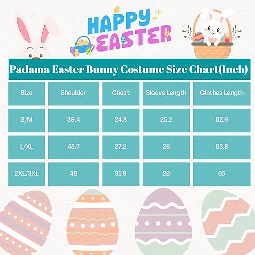 Miniatura 7 de Disfraz de conejo de Pascua para adultos, disfraz de mascota de conejo de lujo, enterizo para fiesta, talla grande, traje de vacaciones para