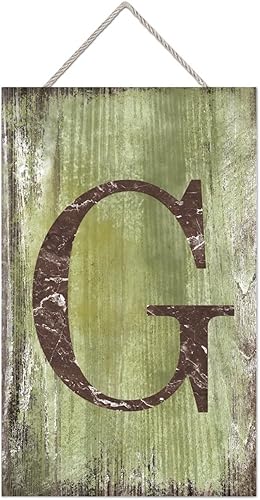 Vista 35 de Letrero colgante de madera con letra J, letrero de madera para decoración del hogar, 26 letras del alfabeto de metal, placa de madera, decoración