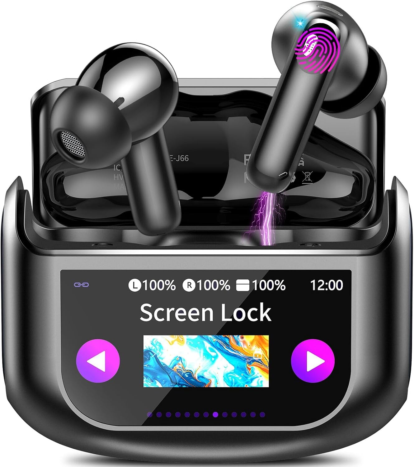 AI Translation Earbuds Real Time,164 Language/7 Translation Modes Translator Earbuds with Audio and Video Calls,No Subscription,5 EQ Modes Touch Screen Translator Headphones,48H AI Ear Buds Translator Deep black