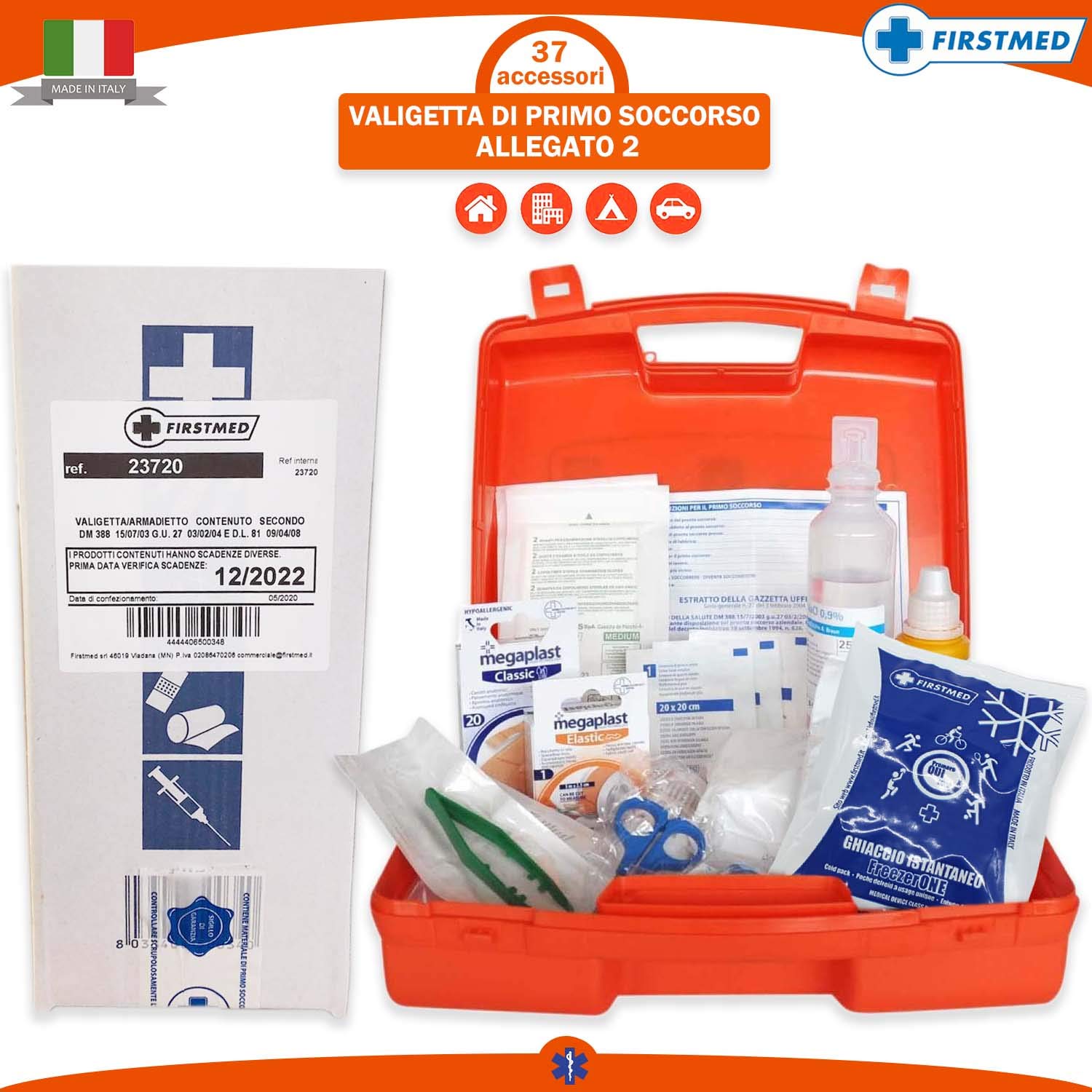 Firstmed 148/2372 - Caso De Primeros Auxilios, Orange, color: naranja