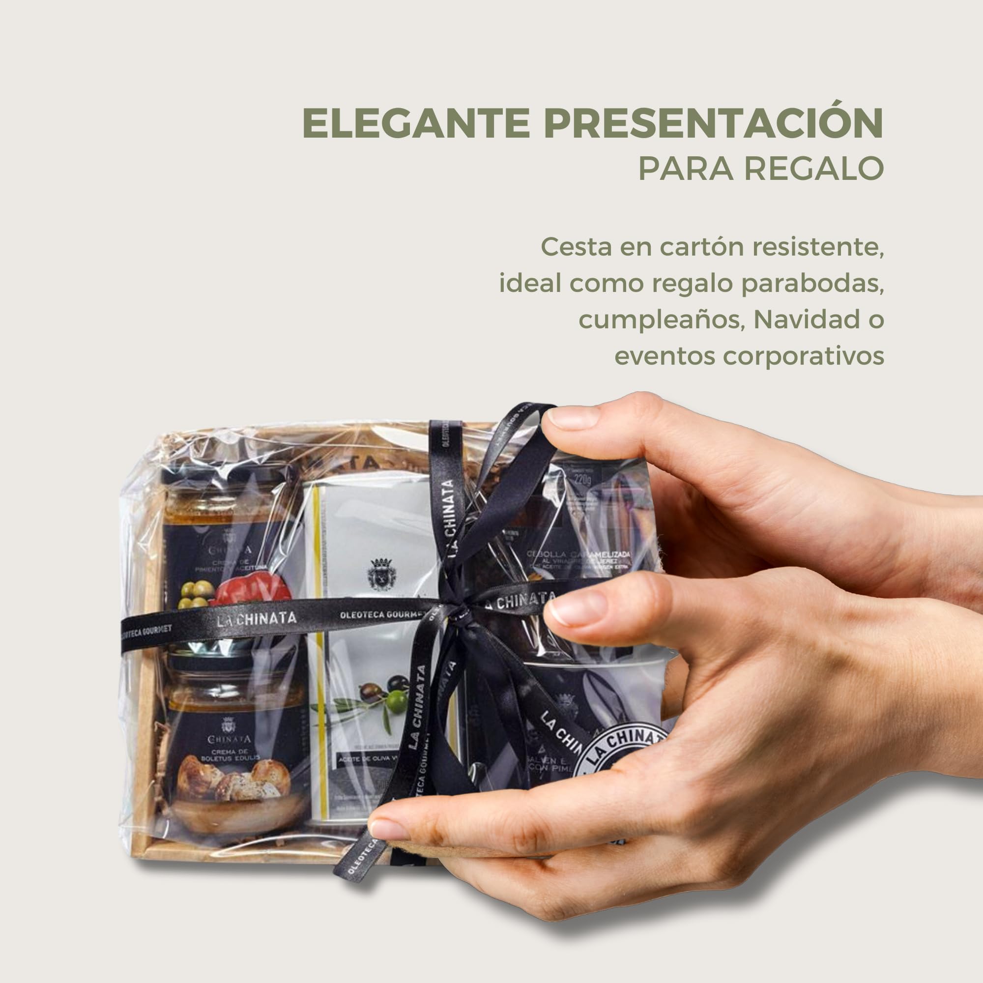 Cesta pequeña gourmet nº2 La Chinata – Caja regalo selección productos gourmet – Cesta degustación gourmet exclusiva