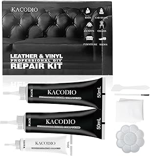 Black Leather Repair Kit for Car Seats & Furniture – Fix Cat Scratches, Cracks, Burn Holes & Peeling Vinyl – No Heat, Air-Dry Liquid Repair Compound (Black)