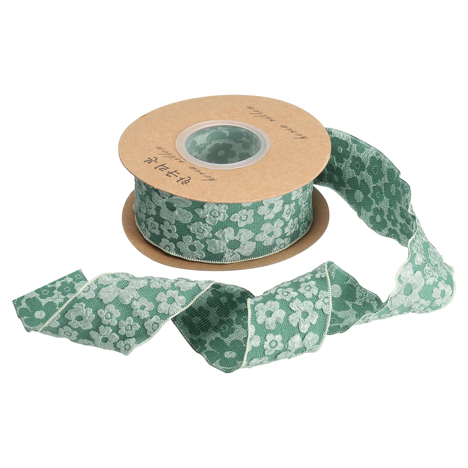 Ruban floral en relief vert 4,1cm dentelle brodée pour couture et mariage DIY