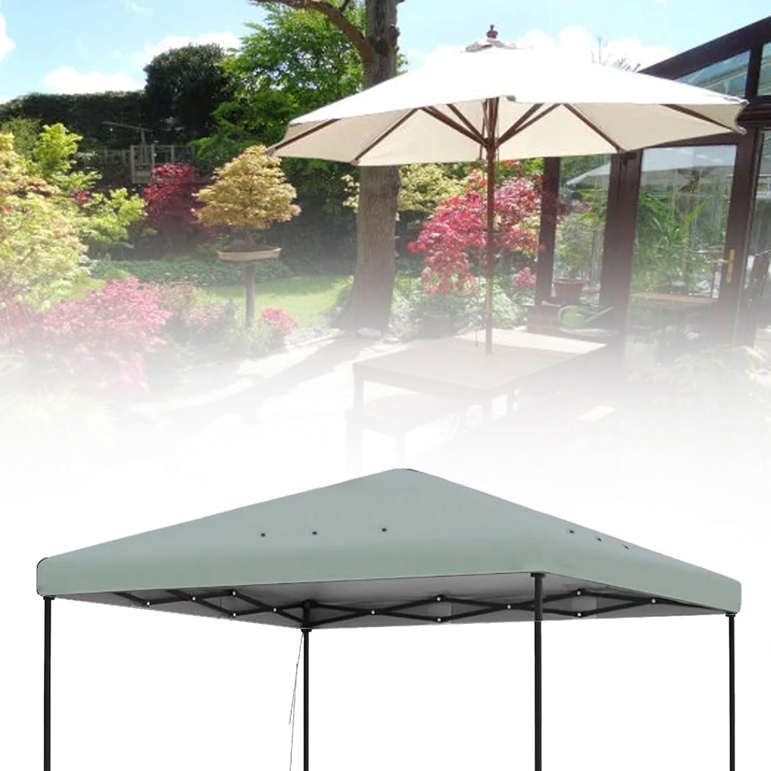 Ejoyous 10x10FT Canopy Replacement Top, Outdoor Garden Gazebo Top Tent Cover with Air Vent for Straight Leg Frame Canopy, Canopy Top Cover for Patio Camping Picnic Sun Shade (Light Green)