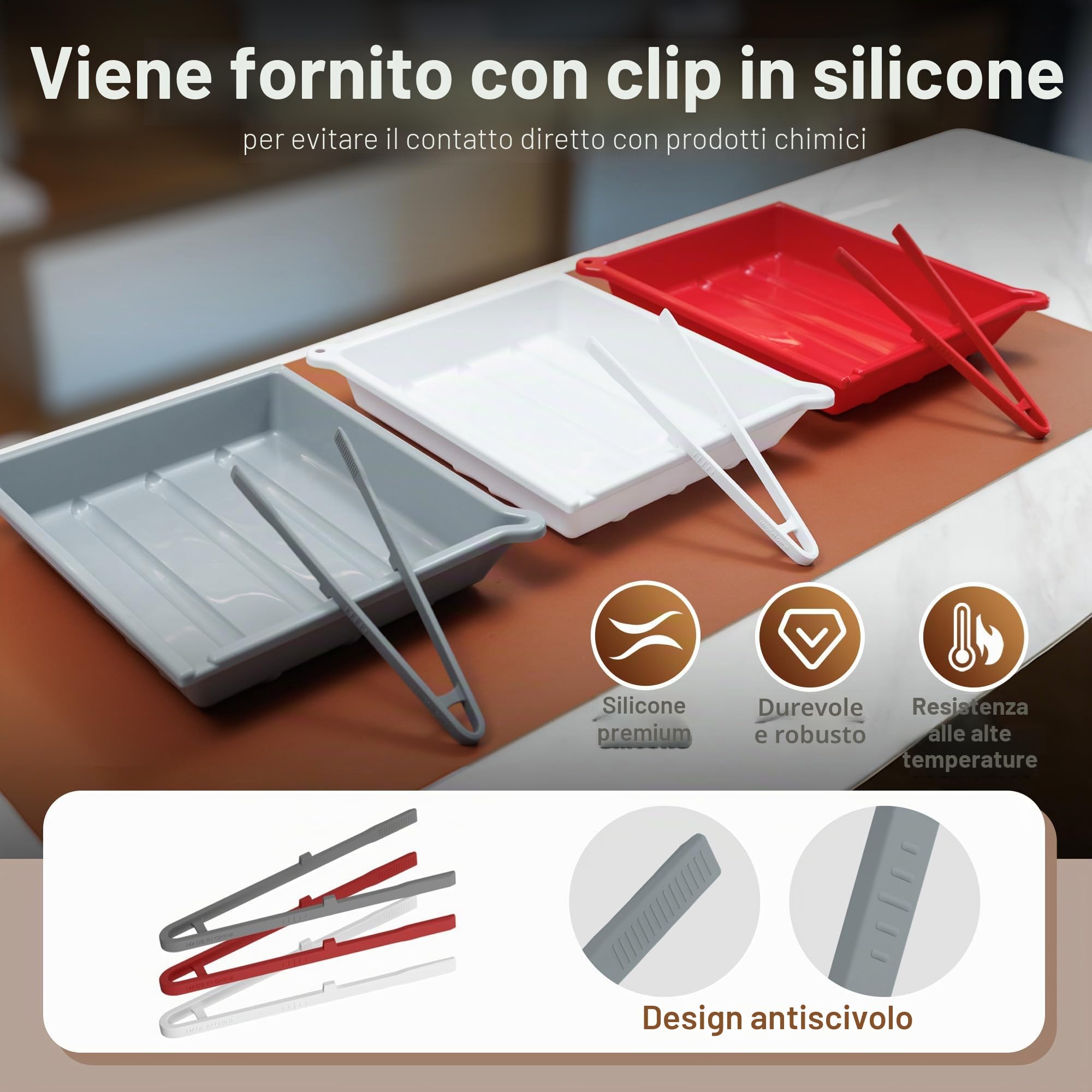 JJC Darkroom - Vassoio per lo sviluppo di pellicole per stampa fotografica con clip in silicone, porta di drenaggio e scomparto per termometro, 33,4 x 38,4 cm, 33,4 x 38,4 cm, bianco, rosso, grigio