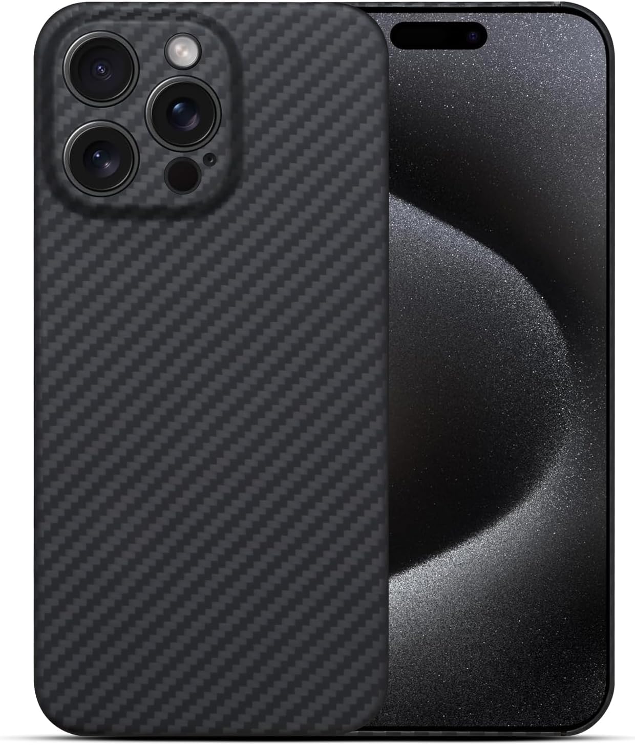 ELTERAZONE Ultra Thin and Lightweight Aramid Carbon Fiber Case for Apple iPhone 14 Pro Max (Black)
