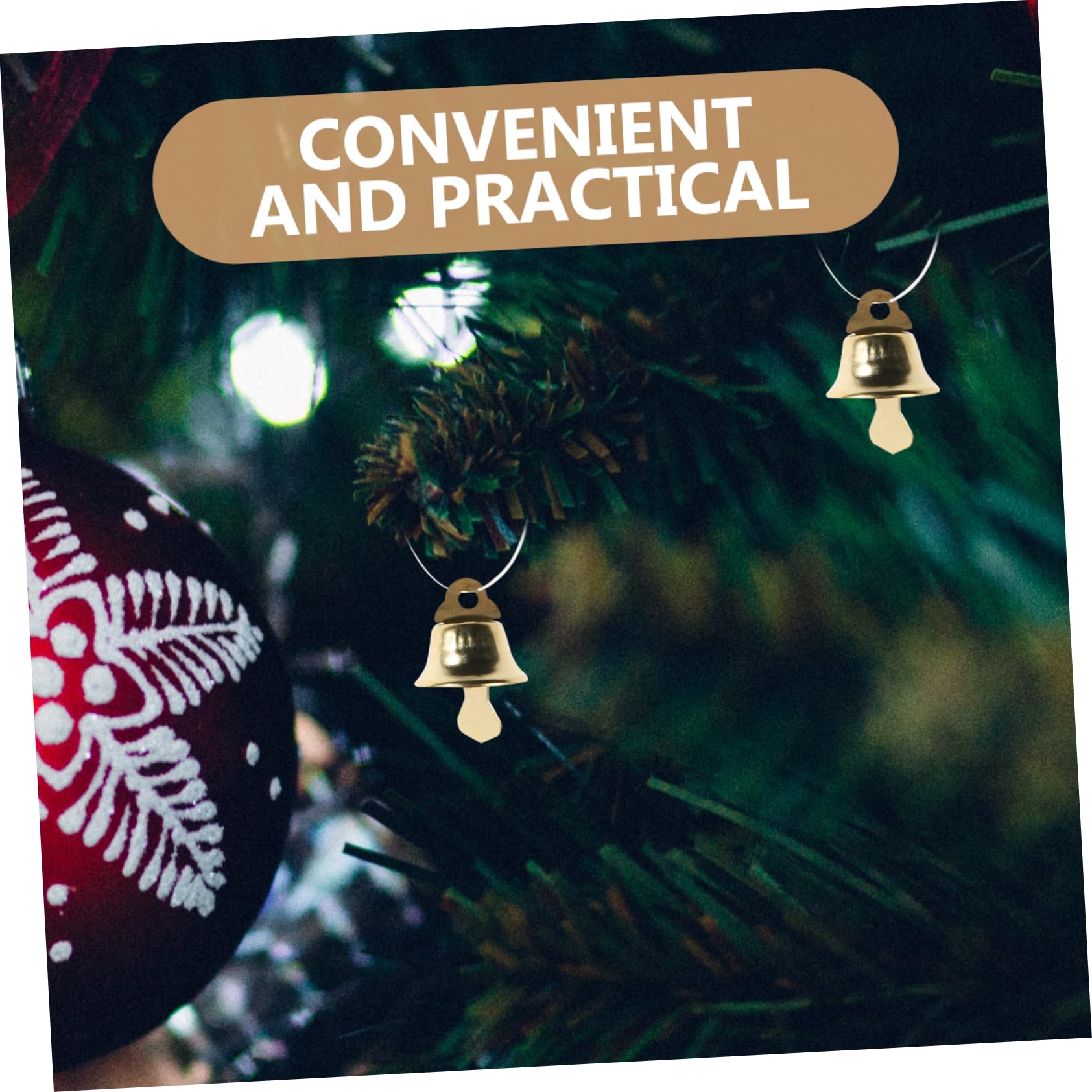 BESPORTBLE 120pezzi Mini Campana di Natale Ciondolo Pendente Ornamento Ciondolo DIY Dorato per Albero di Natale