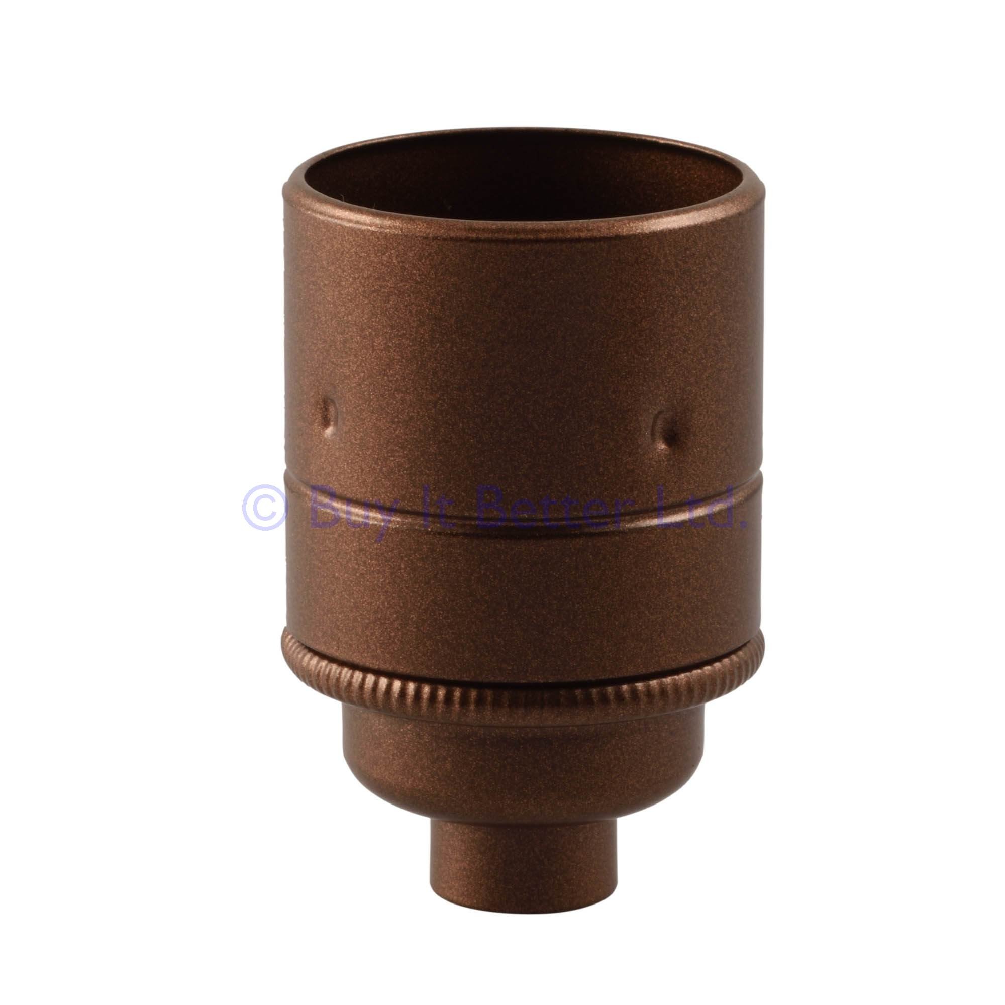 ElekTek ES E27 Lamp Bulb Holder Plain Skirt 10mm Entry Fusion Bronze Ideal for Vintage Filament Bulbs โ image 1