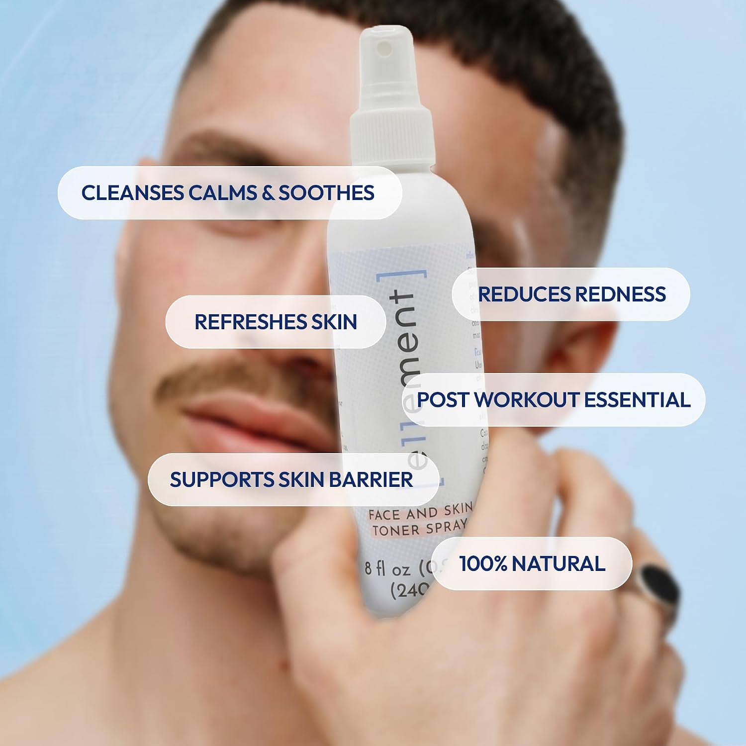 e11ement Hypochlorous Acid Spray for Skin, HOCl Facial Mist & Body Spray, Skin Cleanser for Face, Acne Prone & Sensitive Skin, Fragrance Free, All Skin Types & All Ages (8 Fl Oz)
