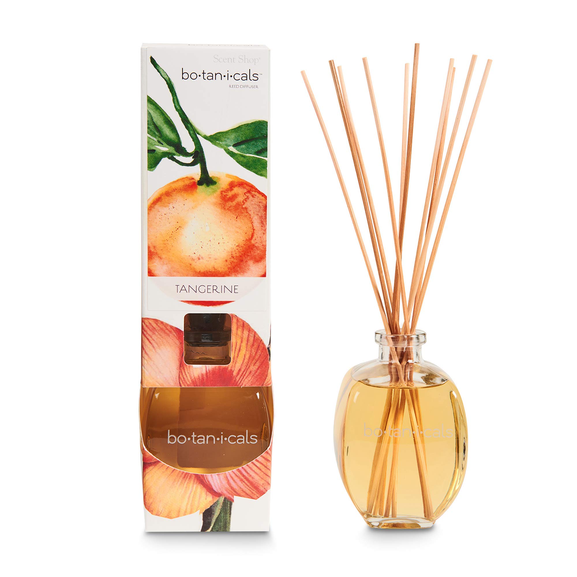 Scent Shop - Botanicals Reed Diffuser Tangerine Scented Oil - Includes 10 Wood Fragrance Sticks 8 fl. oz