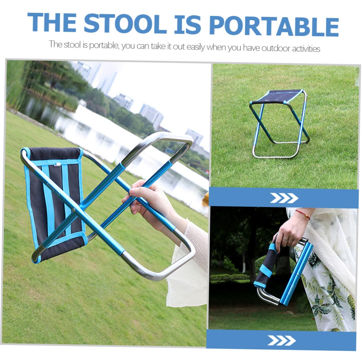 Sgabello Portatile per Campeggio Comodo Sgabello Realizzato in Materiale di Resistente e Stabile Accessorio da Spiaggia Versatile Adatto per Uso in Cortile e Campeggio