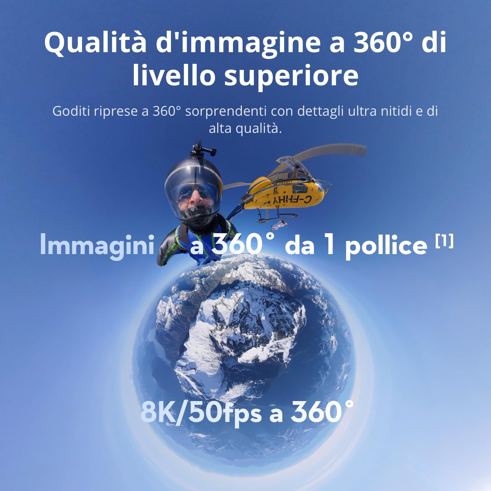 DJI Osmo 360 Combo Standard, fotocamera 360 con immagini a 360° da 1 pollice, video a 360° nativi in 8K, foto a 360° da 120 MP, impermeabile, action cam per sport, vlog